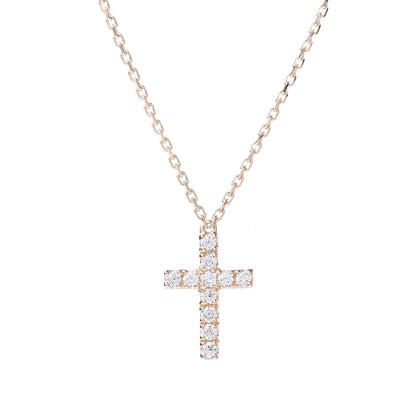 Cartier 18K Pink Gold Diamond Symbols Cross Pendant Necklace 4 of 7