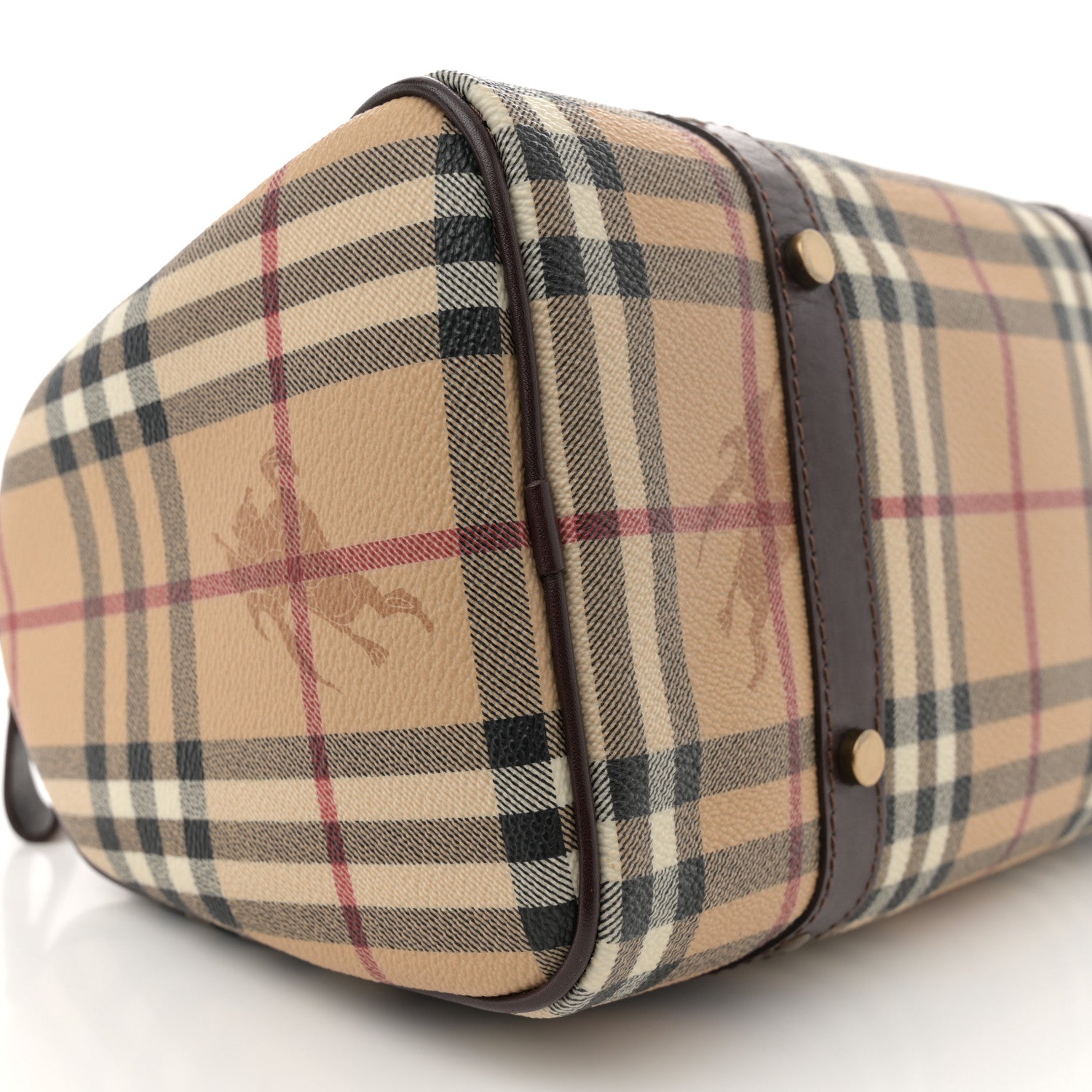 Burberry Haymarket Check Studded Bowler Brown 9 of 11