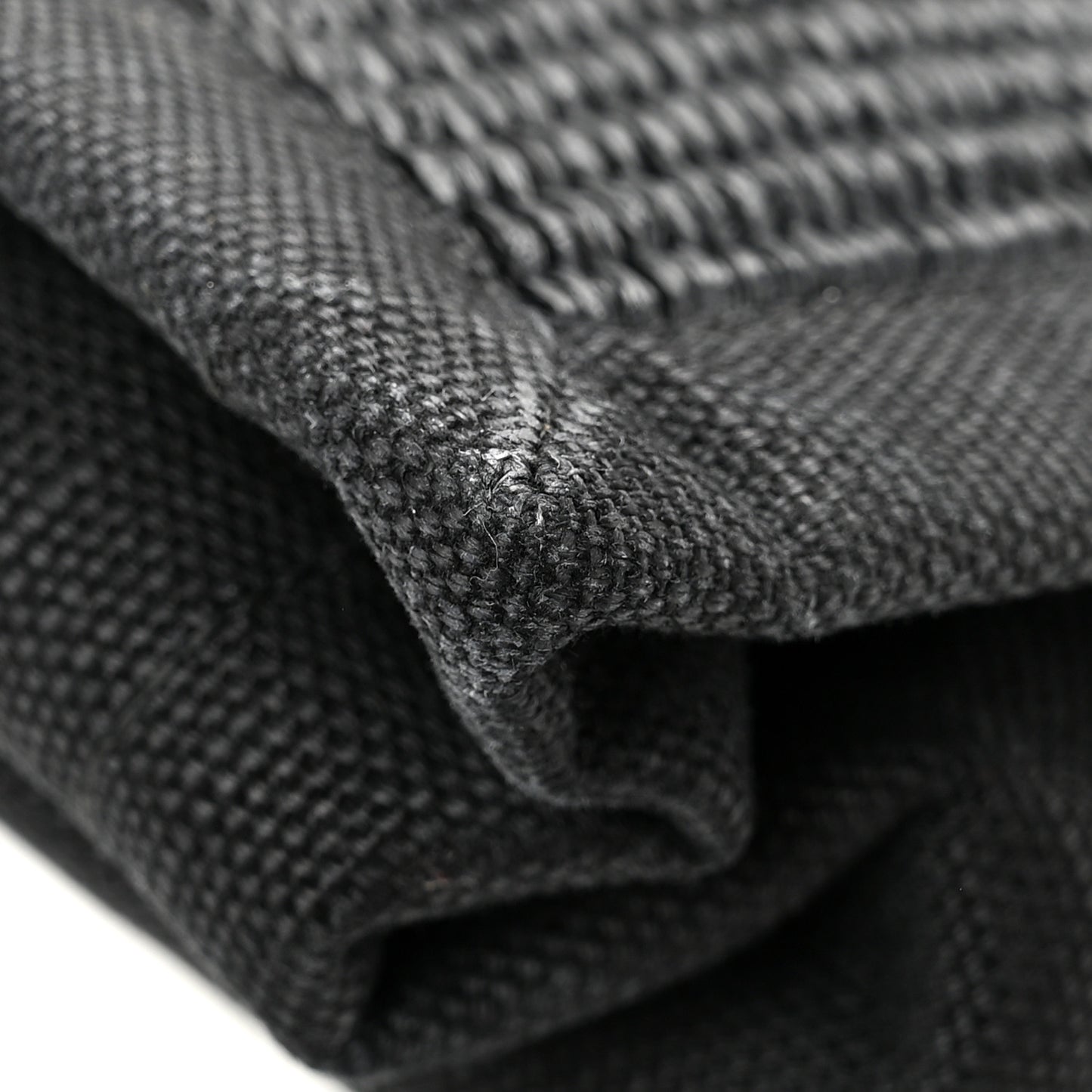 Raffia Linen Calfskin Small Rive Gauche Tote Black