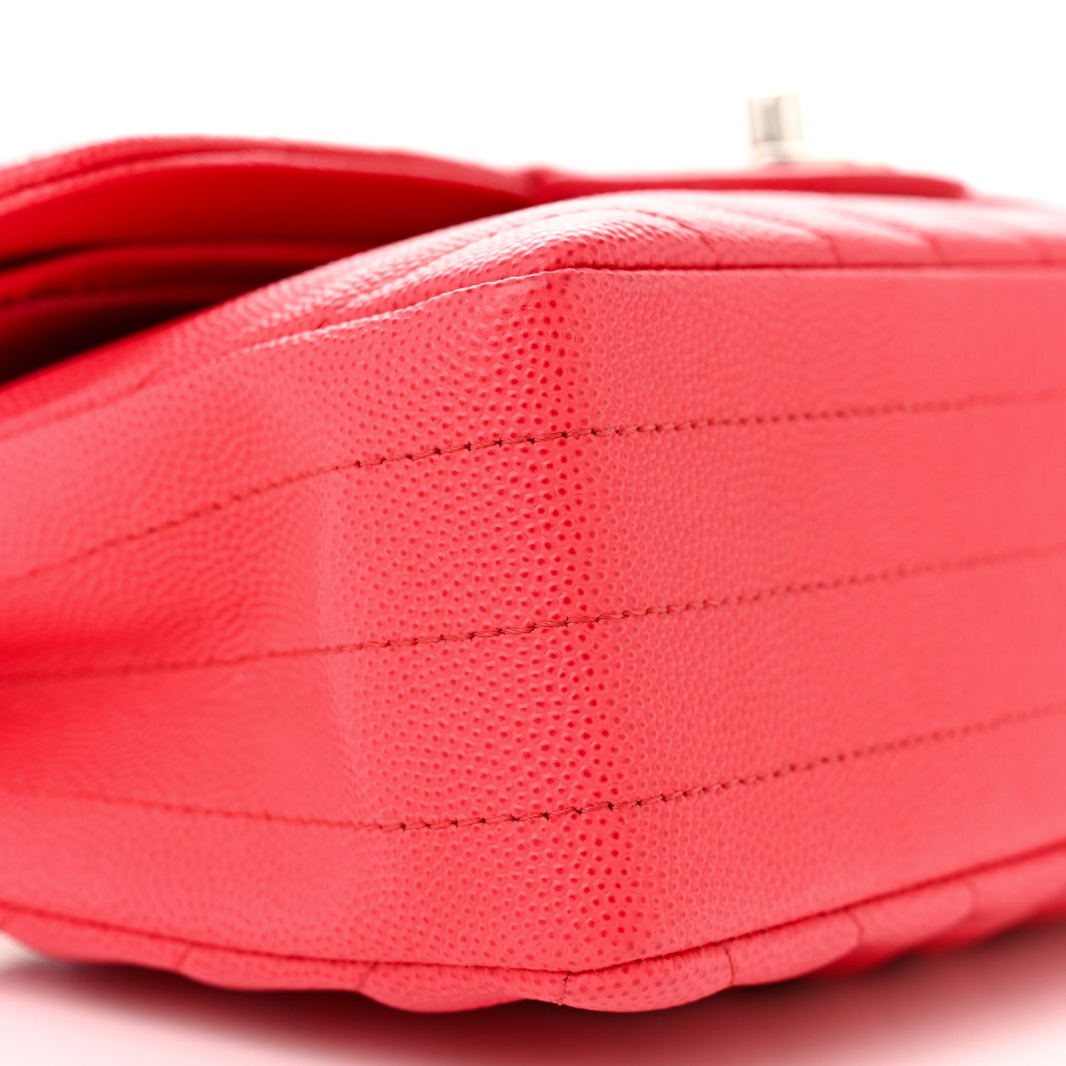 Chanel Caviar Chevron Quilted Small Double Flap Red 9 of 10