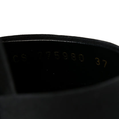 Saint Laurent Crepe Satin Boogie 110 Mule Sandals 37 Black 9 of 10