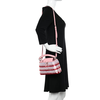 Louis Vuitton Sequins Metallic Taurillon Capucines Mini Pink 2 of 12