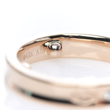 Tiffany 18K Rose Gold Diamond Narrow 1837 Ring 57 8 5 of 7