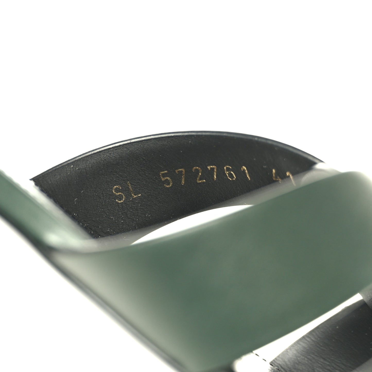 Calfskin Tribute 05 Slide Sandals 41 Vert Fonce