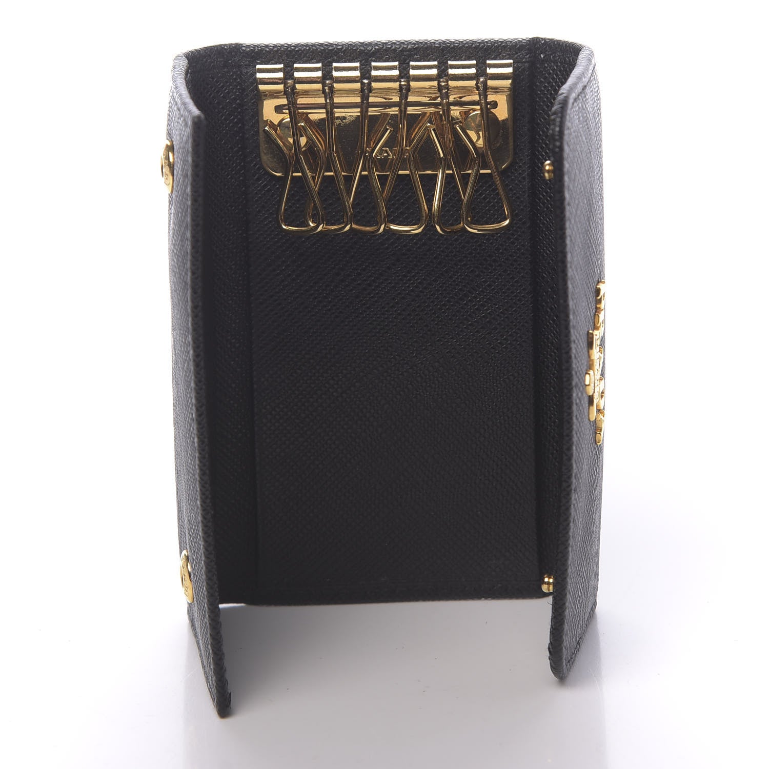Prada Saffiano Metal 6 Key Holder Black 5 of 7