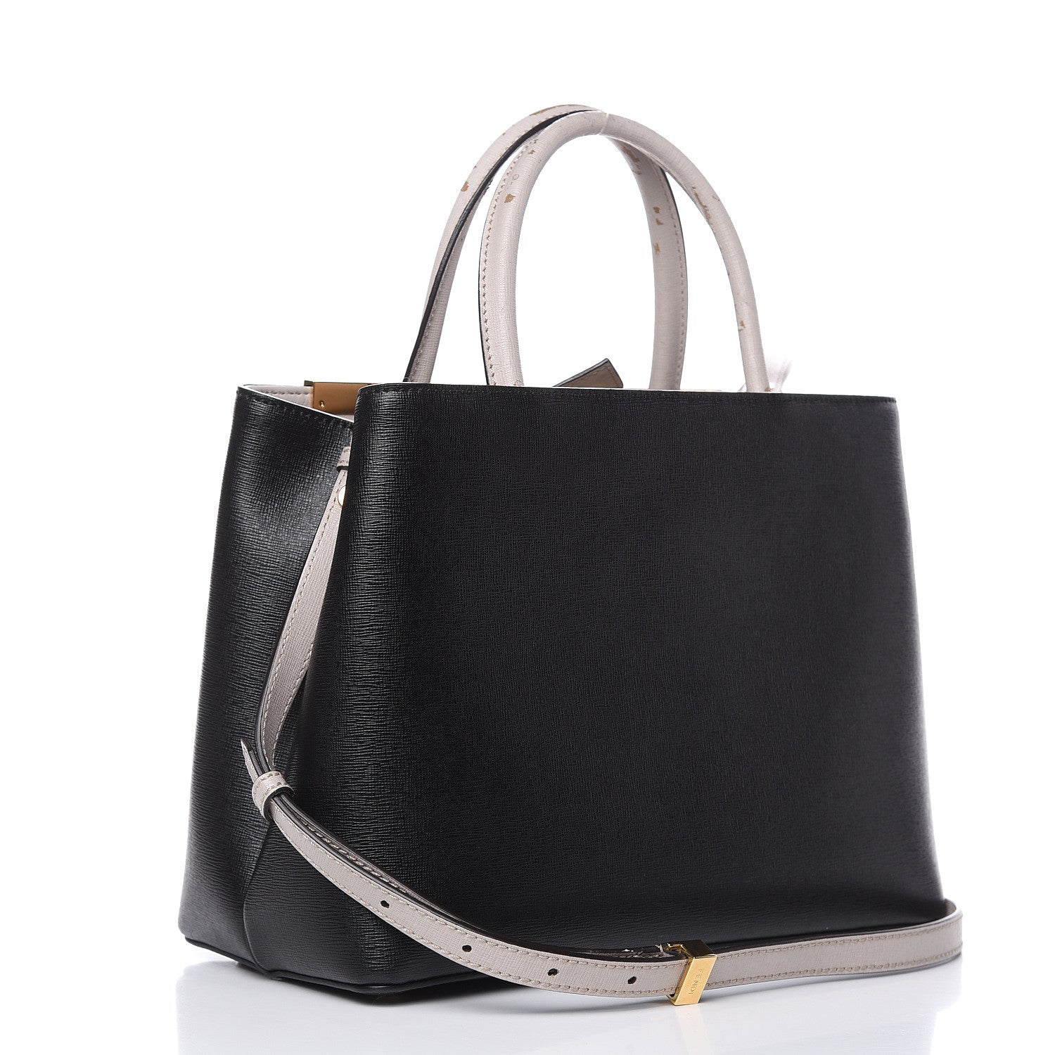 Fendi Vitello Elite Monster Petite 2Jours Tote Multicolor Black Grigio Polvere Multicolor 3 of 14