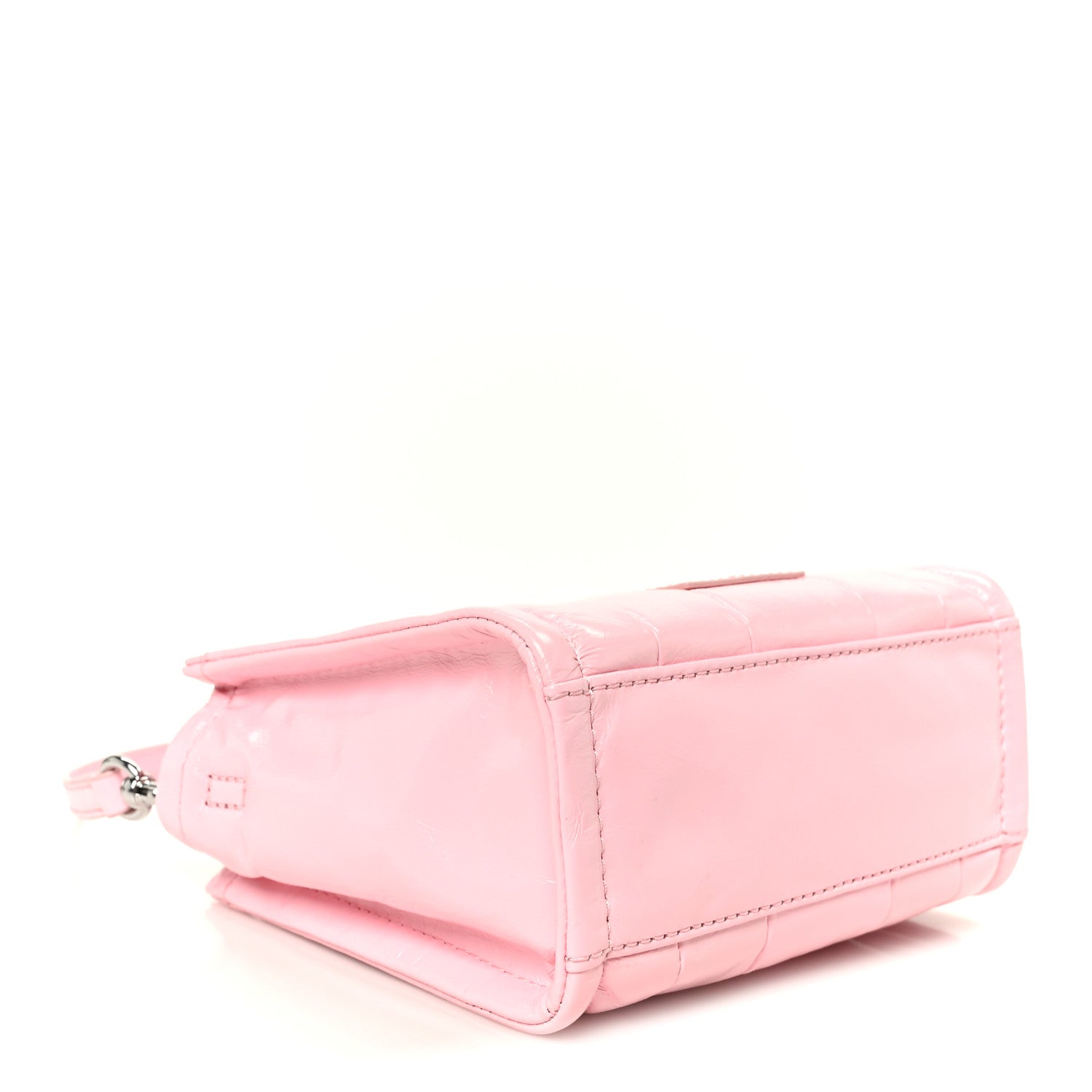 Marc Jacobs Shiny Crinkled Calfskin Mini The Tote Bag Pink 4 of 10