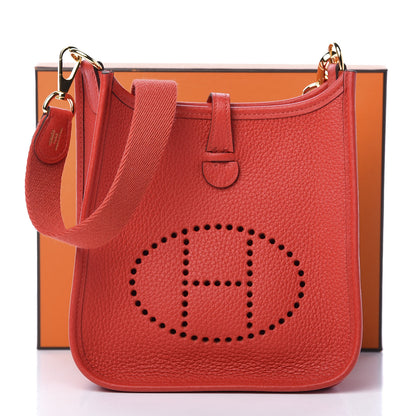 Hermes Taurillon Clemence Evelyne TPM Rouge Tomate Rouge Pivoine 11 of 11