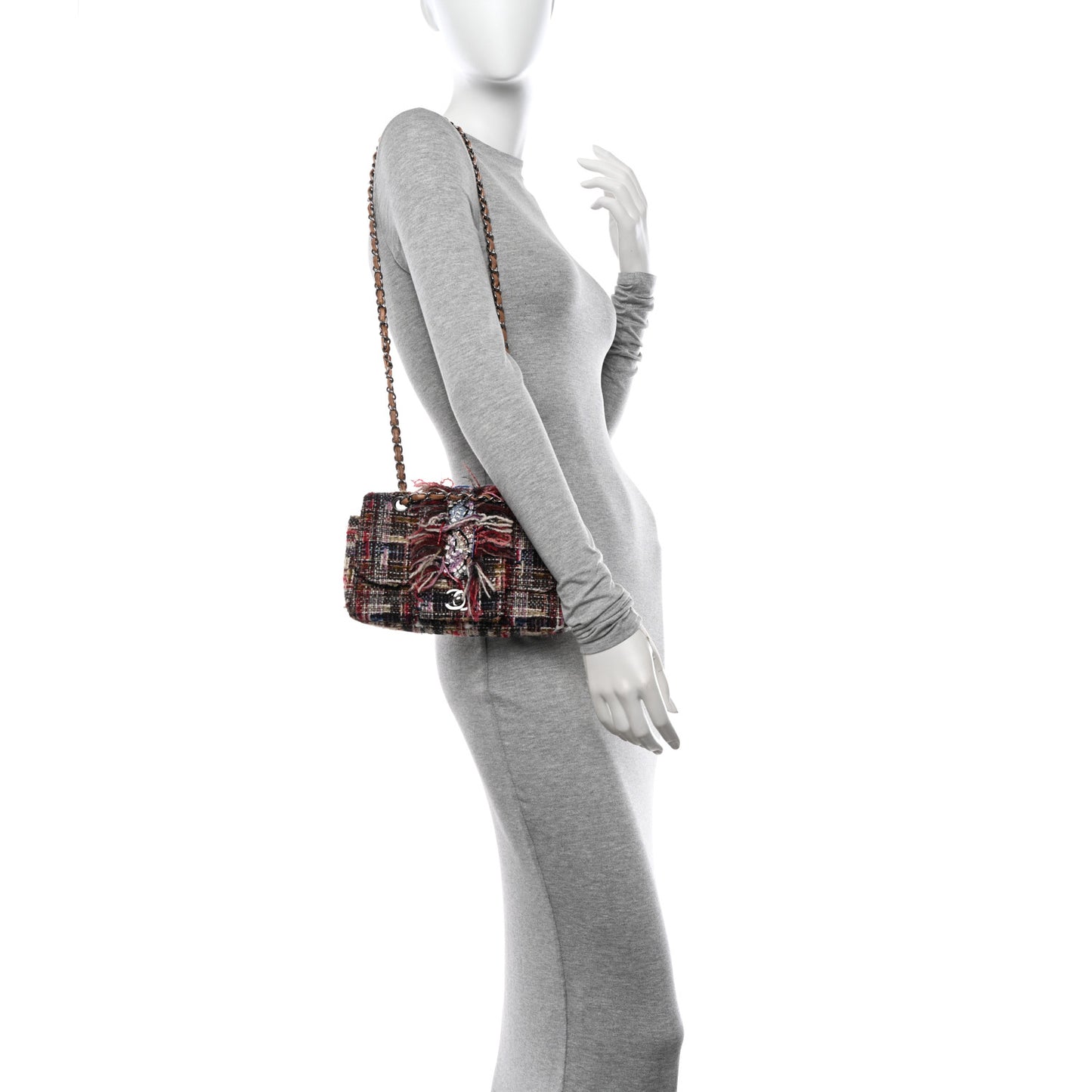Tweed Sequin Small Fantasy Single Flap Multicolor