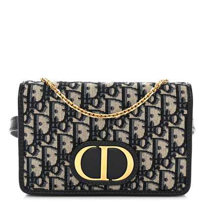 Christian Dior Oblique 30 Montaigne 2-In-1 Pouch Blue 1 of 9