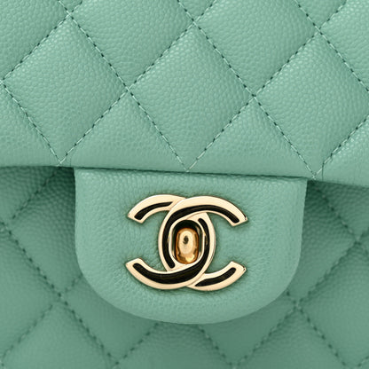 Chanel Caviar Quilted Small Double Flap Light Blue 12 of 14