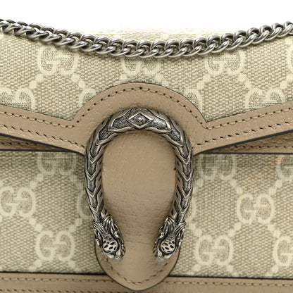 Gucci GG Supreme Monogram Textured Dollar Calfskin Super Mini Dionysus Shoulder Bag Beige Mystic White Oatmeal 8 of 11