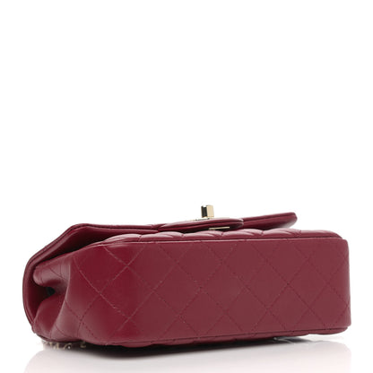 Chanel Lambskin Quilted Mini Rectangular Flap Burgundy 3 of 10