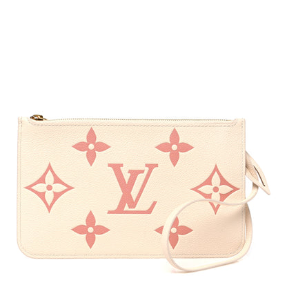 Louis Vuitton Empreinte Monogram Giant Neverfull MM Pochette Creme Rose Trianon 1 of 6