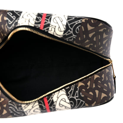 Burberry E-Canvas Monogram Stripe Travel Pouch Bridle Brown 5 of 8