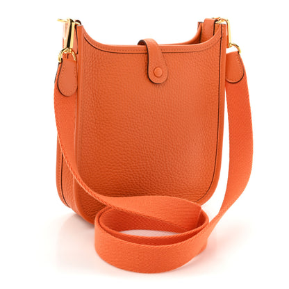 Hermes Taurillon Clemence Evelyne TPM Orange 3 of 9