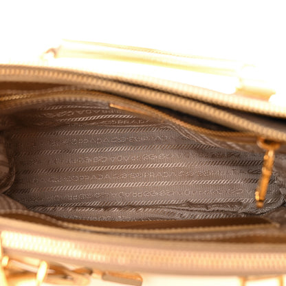 Prada Metallic Saffiano Lux Mini Galleria Double Zip Tote Platino 5 of 10