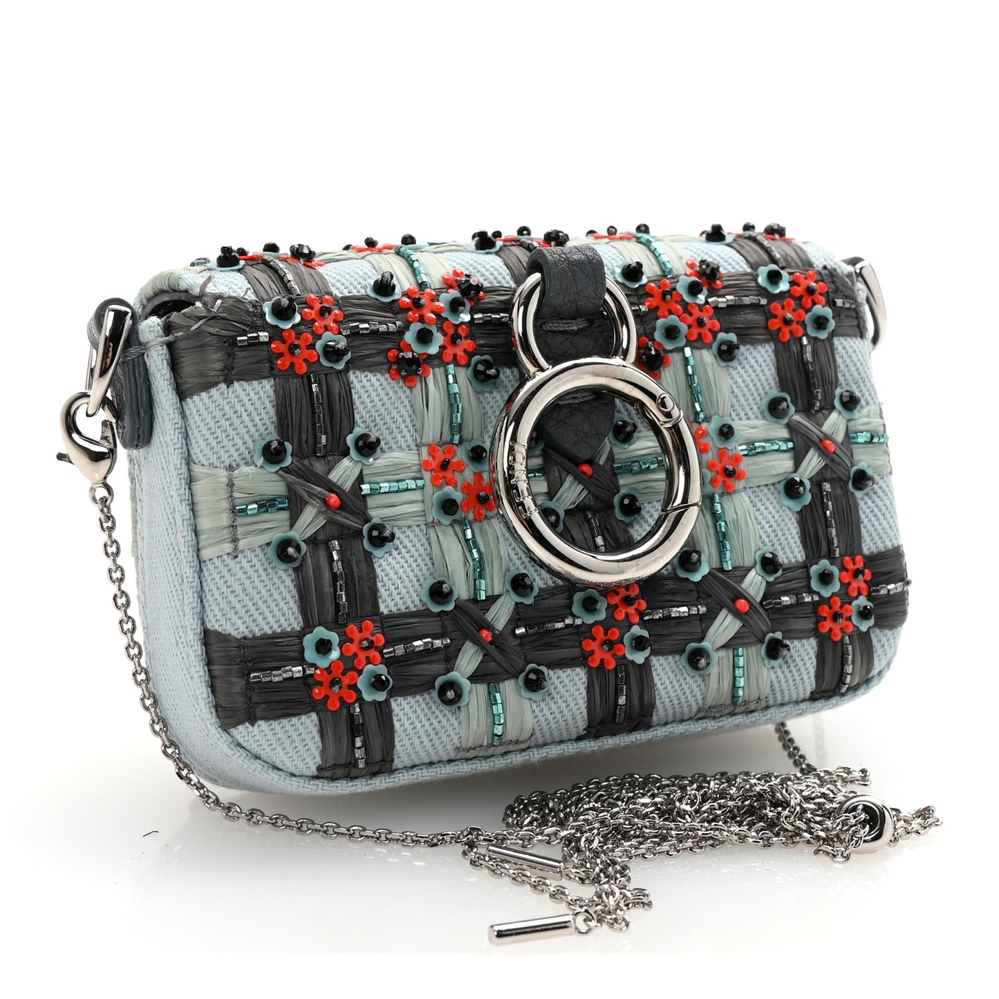 Canvas Crystal Flower Beaded Nano Baguette Charm Multicolor