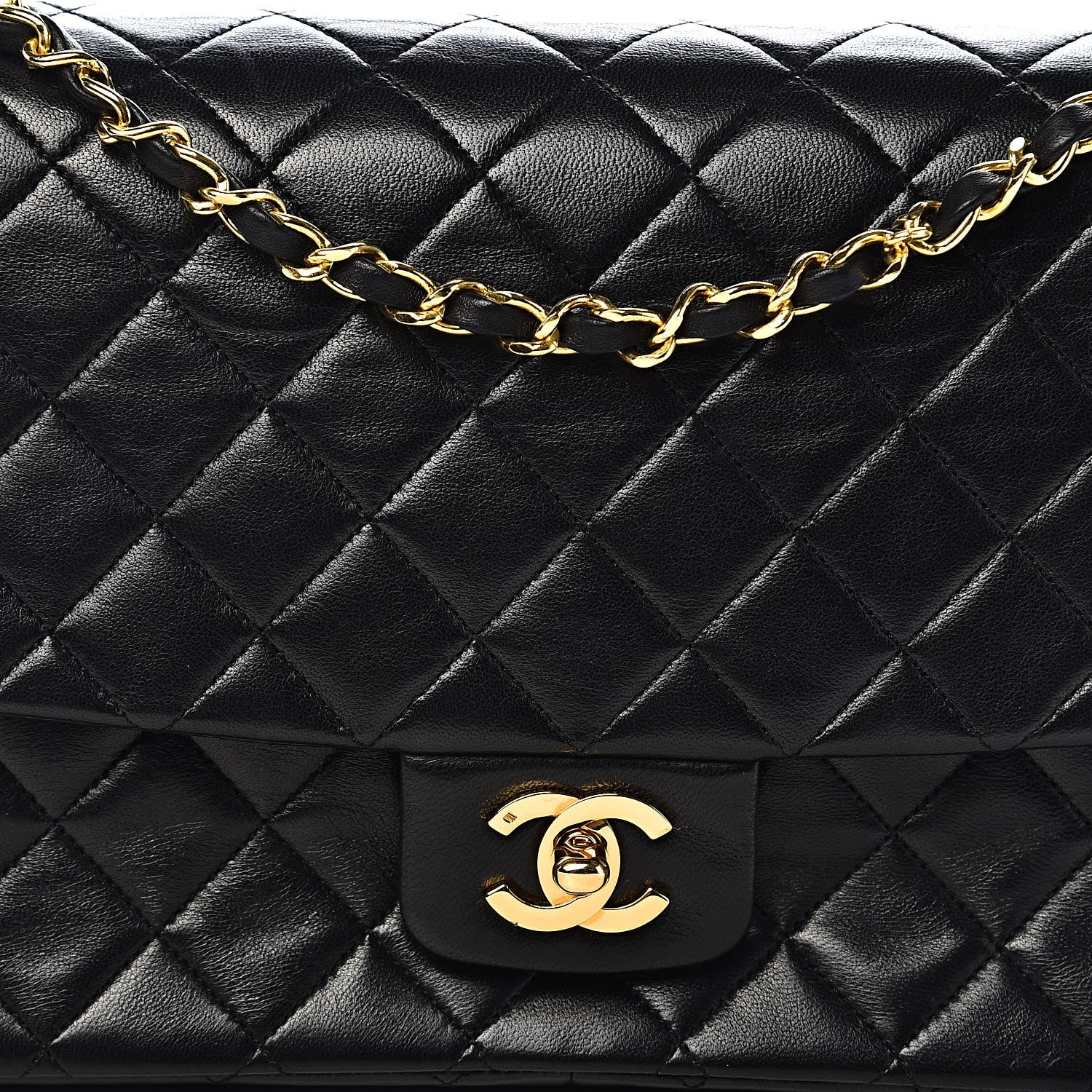 Chanel Lambskin Quilted Medium Single Flap Black 12 of 12