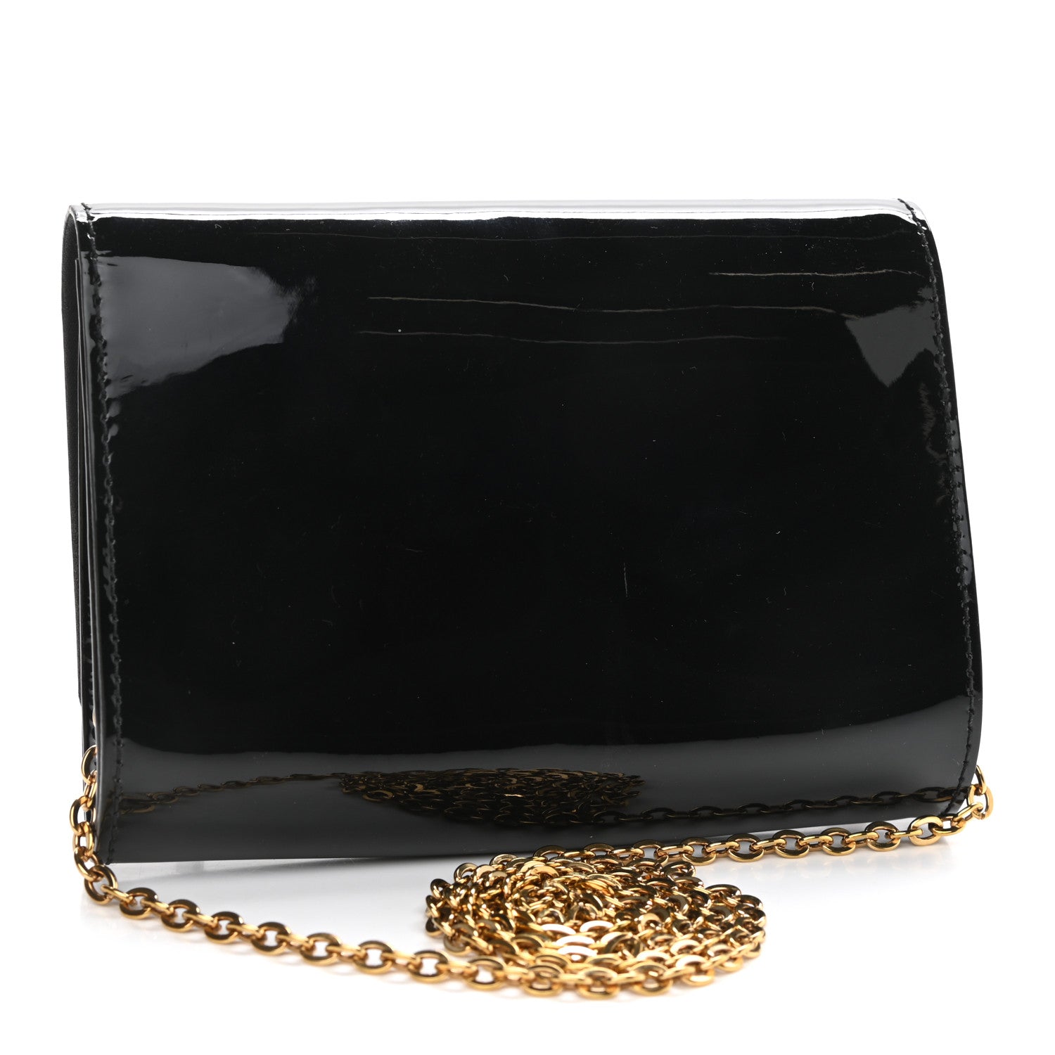 Louis Vuitton Patent Louise PM Chain Clutch Black 3 of 12