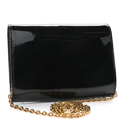Louis Vuitton Patent Louise PM Chain Clutch Black 3 of 12