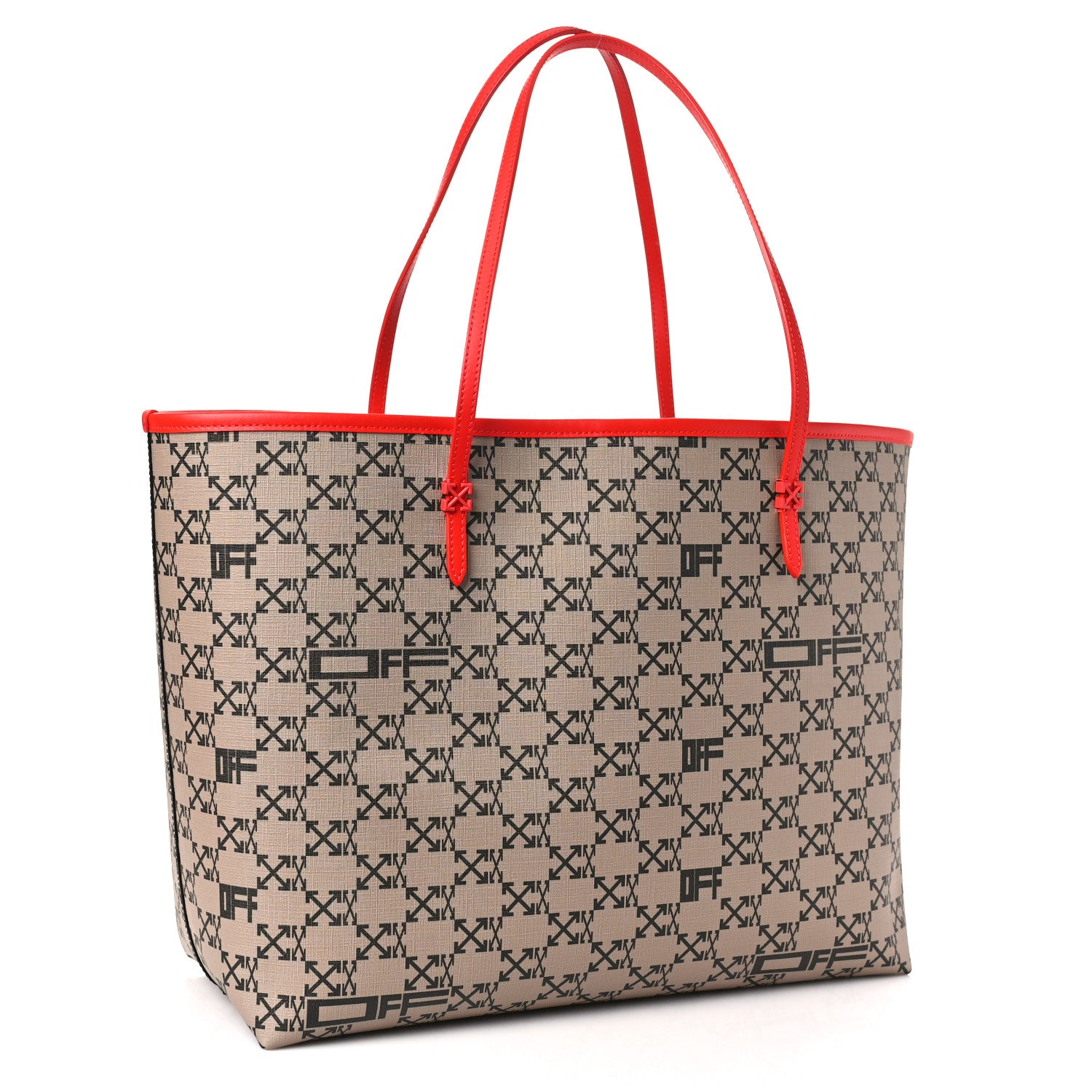 Off-White Coated Canvas Arrow Print Day Off Tote Bag Beige 4 of 8