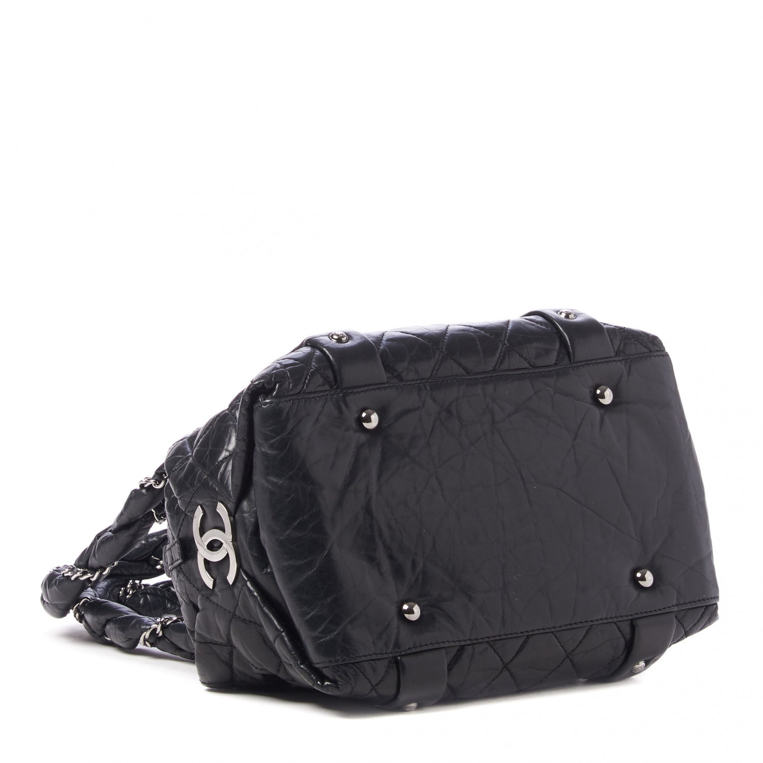 Chanel Distressed Lambskin Small Lady Braid Tote Black 4 of 9