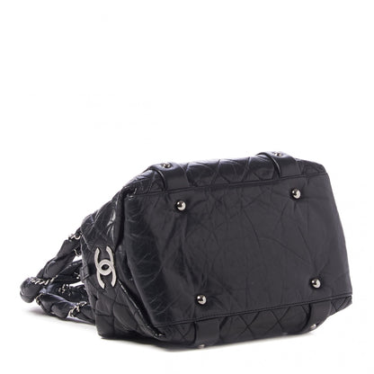 Chanel Distressed Lambskin Small Lady Braid Tote Black 4 of 9