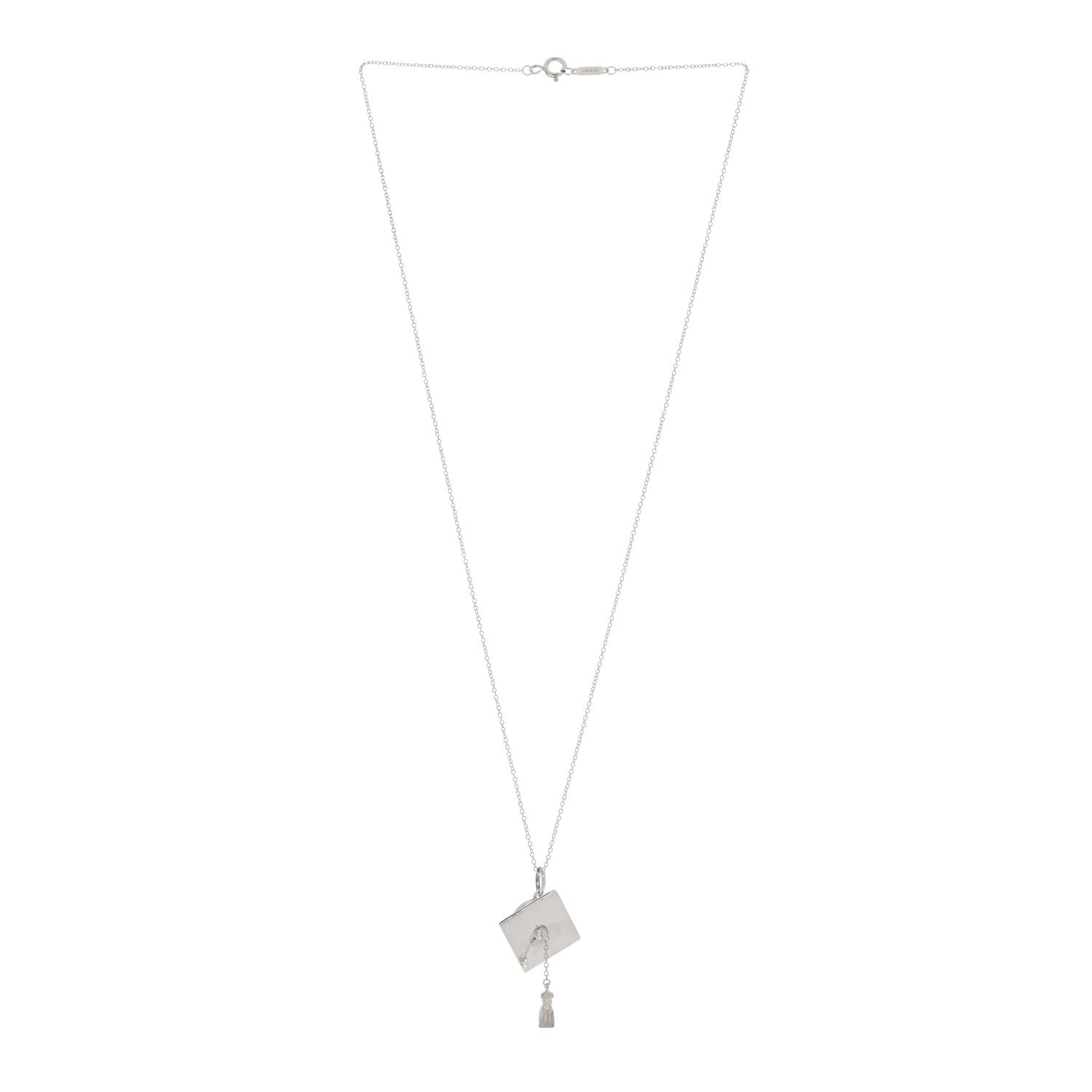Tiffany Sterling Silver Graduation Cap Pendant Necklace 3 of 4