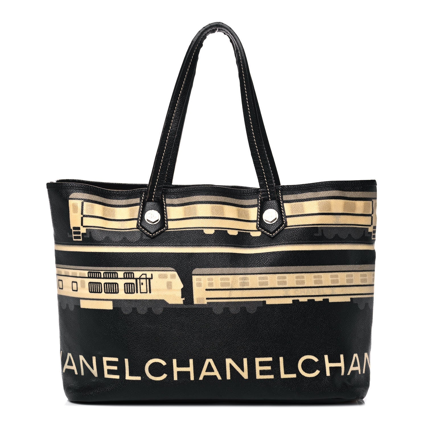 Chanel Coated Canvas Le Train Bag Black 1 of 11