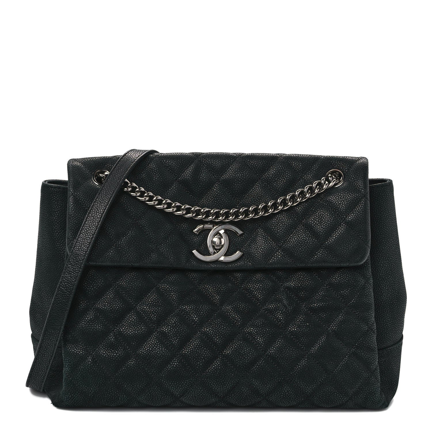 Chanel Iridescent Caviar Medium Lady Pearly Flap Black 1 of 8