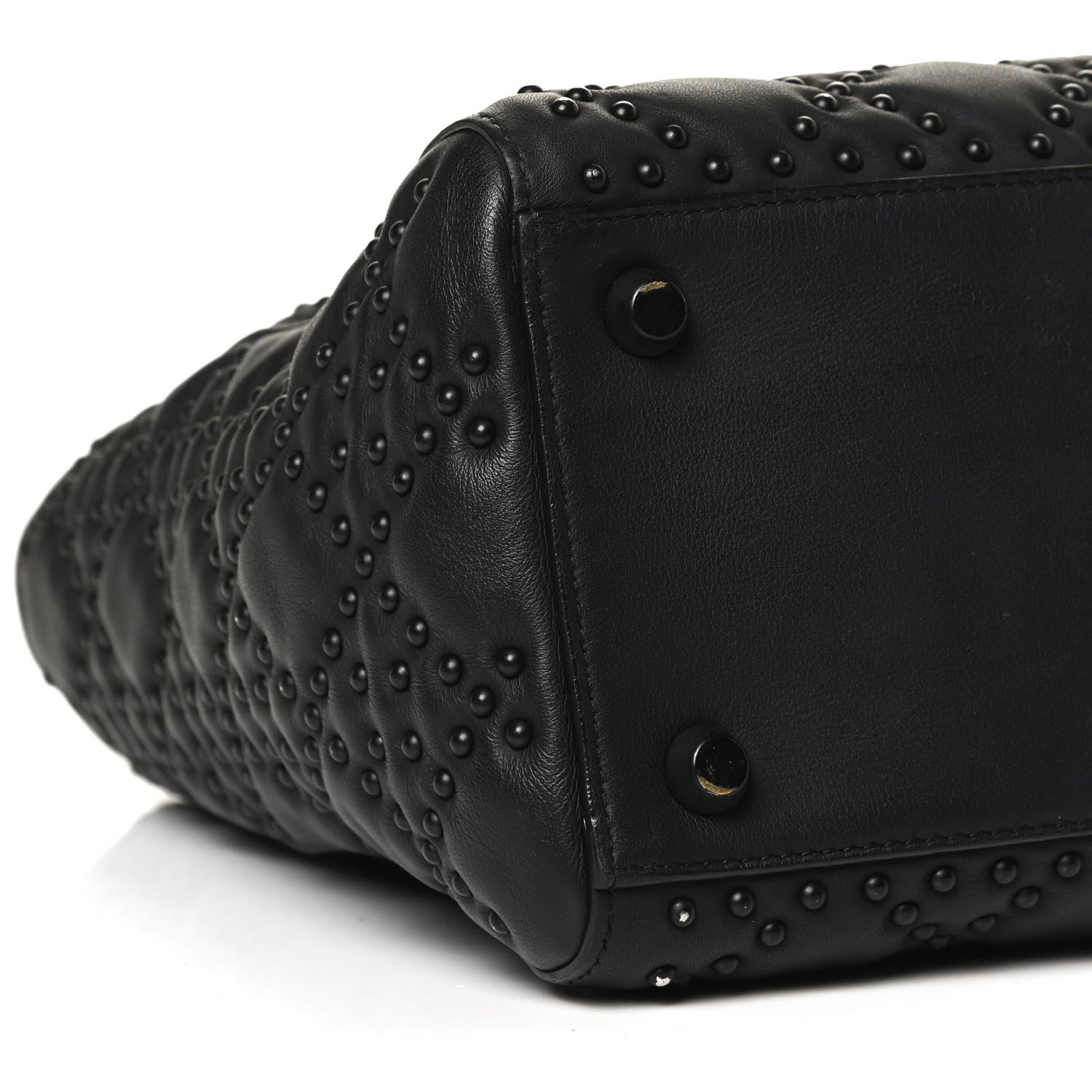 Christian Dior UItra Matte Calfskin Cannage Studded Medium Supple Lady Dior Black 6 of 16