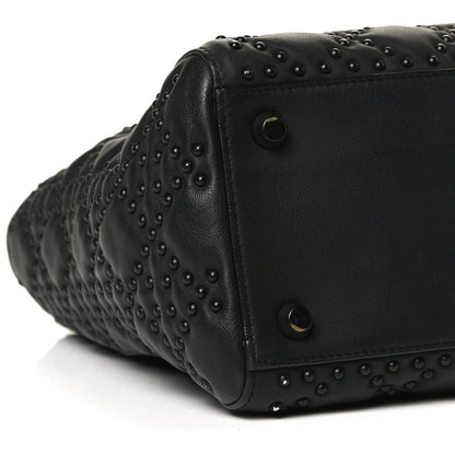 Christian Dior UItra Matte Calfskin Cannage Studded Medium Supple Lady Dior Black 6 of 16
