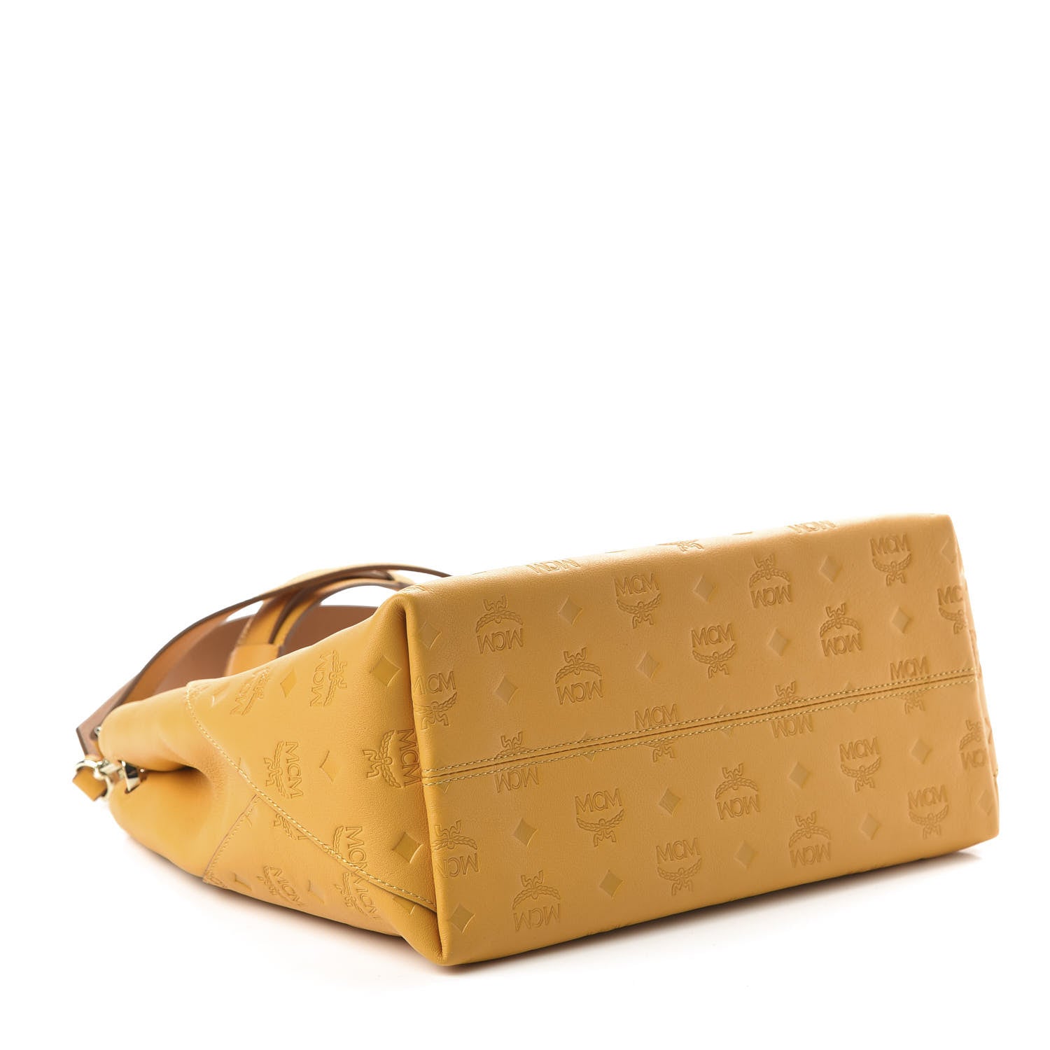 MCM Calfskin Ottomar Monogram Medium Klara Hobo Golden Mango 4 of 9