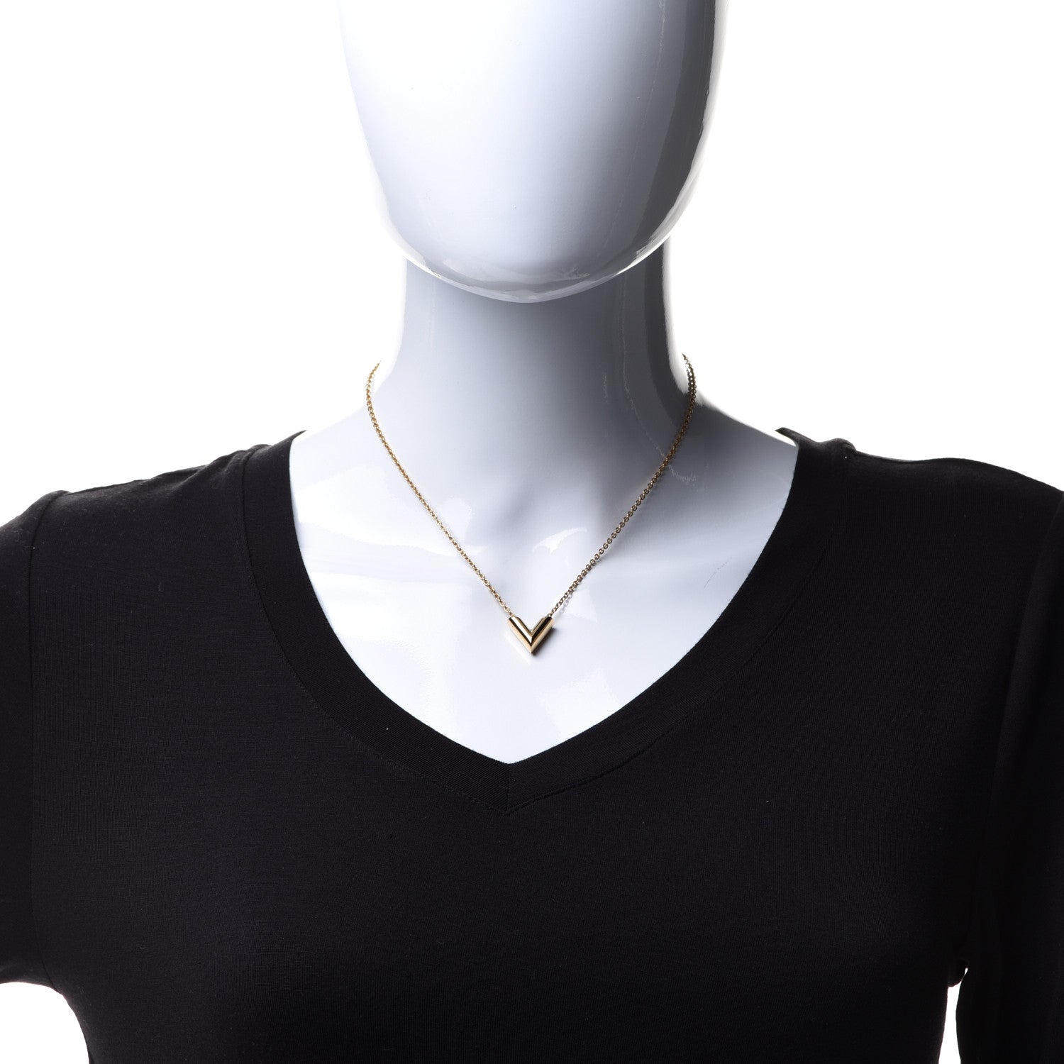 Louis Vuitton Essential V Necklace Gold 2 of 8