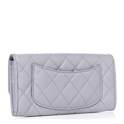 Chanel Caviar Quilted Large Flap Wallet Light Purple 3 of 9