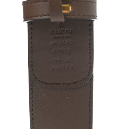 Gucci GG Supreme Monogram Matte Plutone Calfskin Double G 40mm Belt 95 38 Beige Ebony New Acero 5 of 7