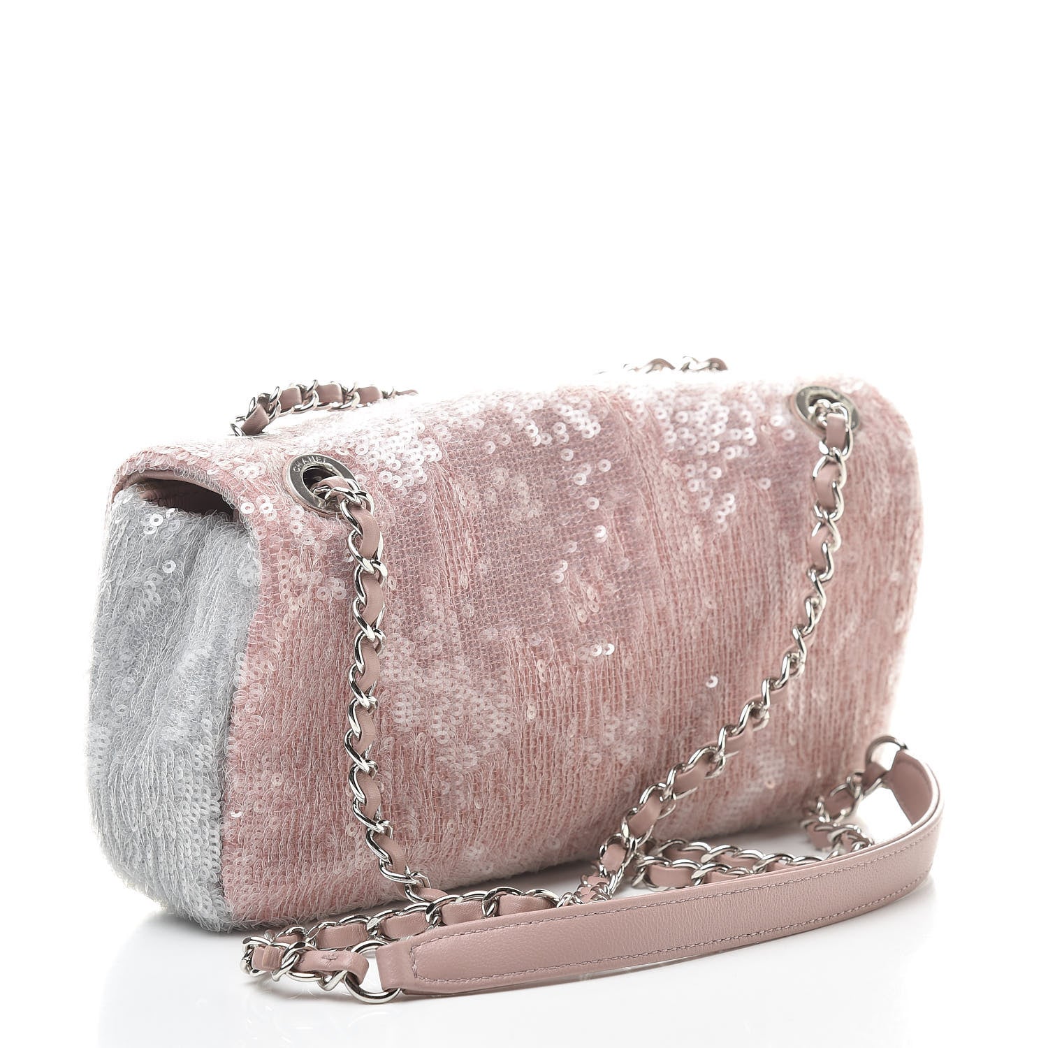 Chanel Sequin Mini Waterfall Flap Pink Blue Yellow 3 of 10