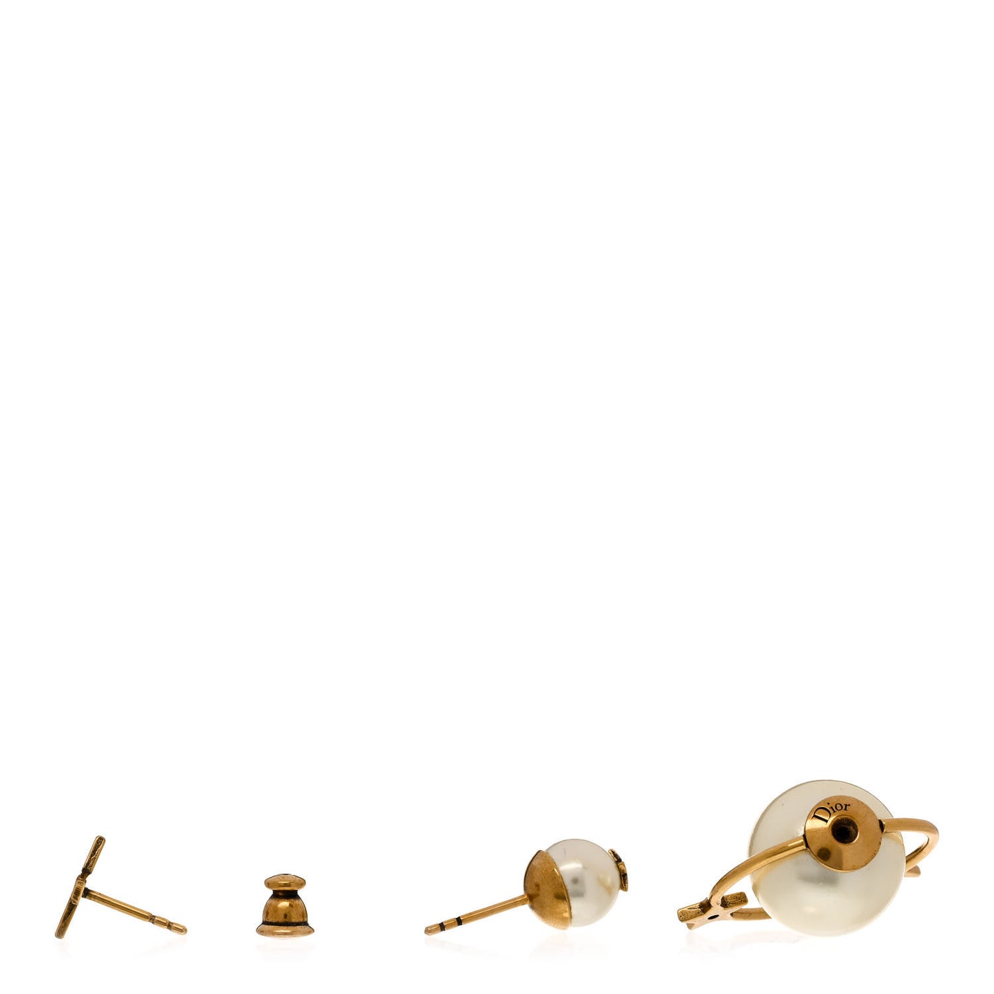 Pearl Moon and Star Tribal Hoop Earrings Gold