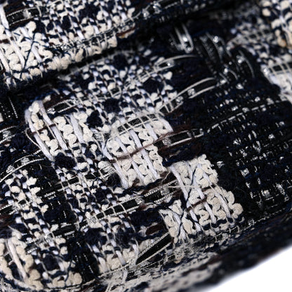 Chanel Tweed Quilted Flap Navy White 21 of 27