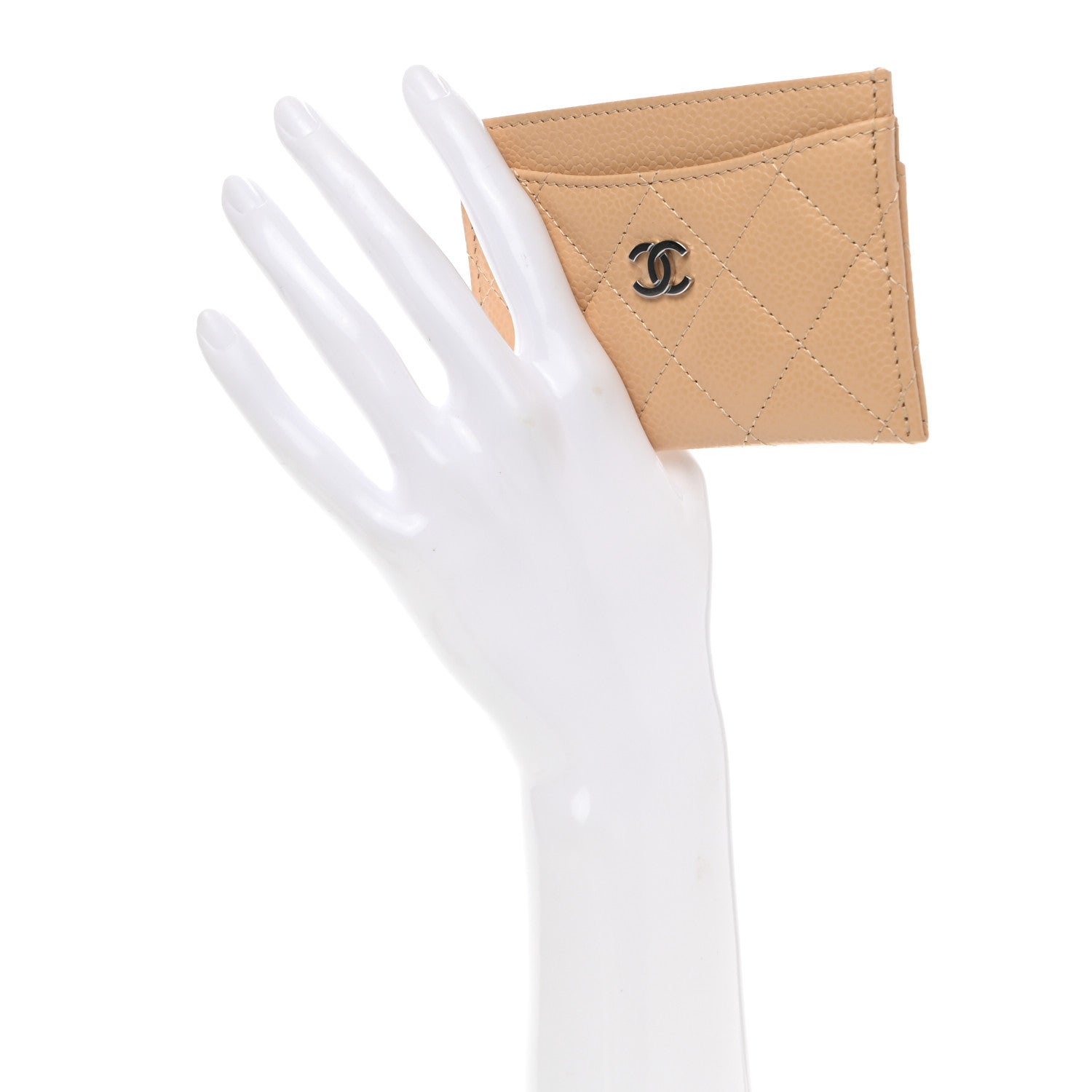 Chanel Caviar Quilted Card Holder Beige 2 of 8