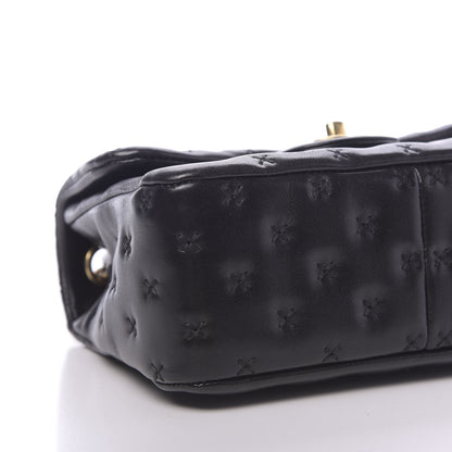 Chanel Lambskin Cross Stitch Mini Coco Handle Flap Dark Black 8 of 14