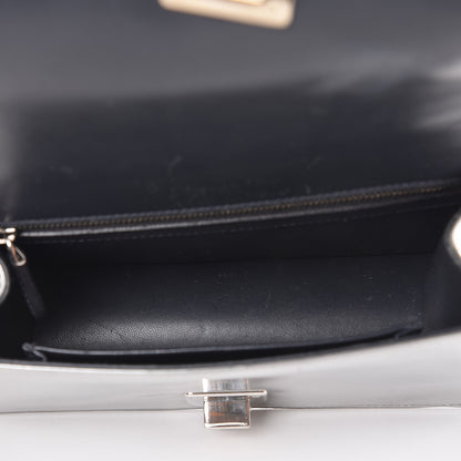 Christian Dior Metallic Calfskin Beaded Small Diorama Flap Bag Silver 5 of 12