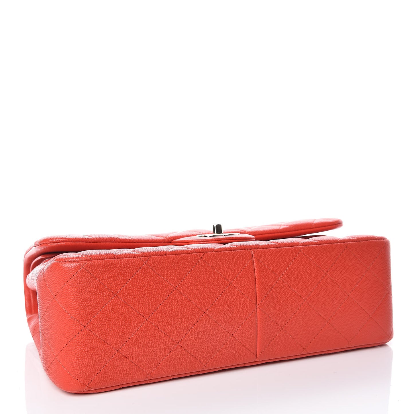 Caviar Quilted Jumbo Double Flap Red