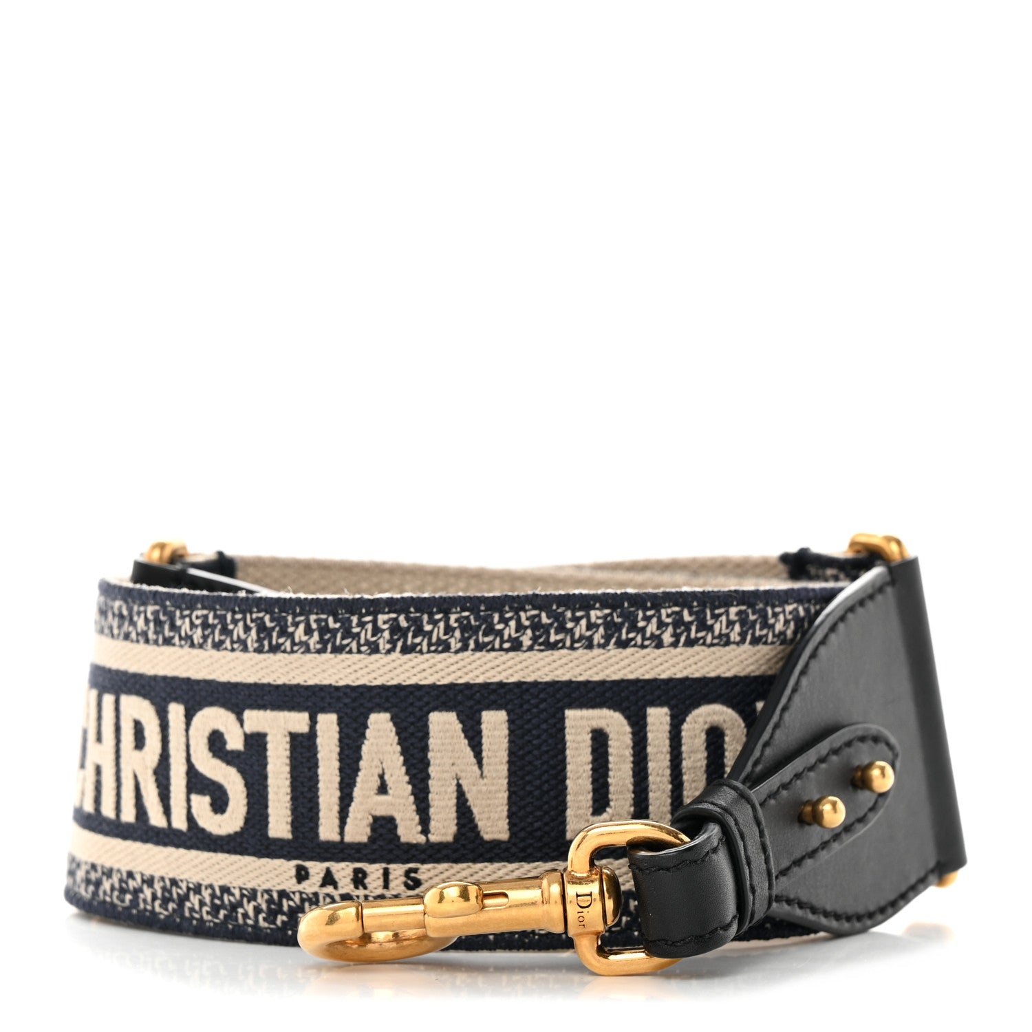 Christian Dior Canvas Embroidered Shoulder Strap Blue 1 of 6