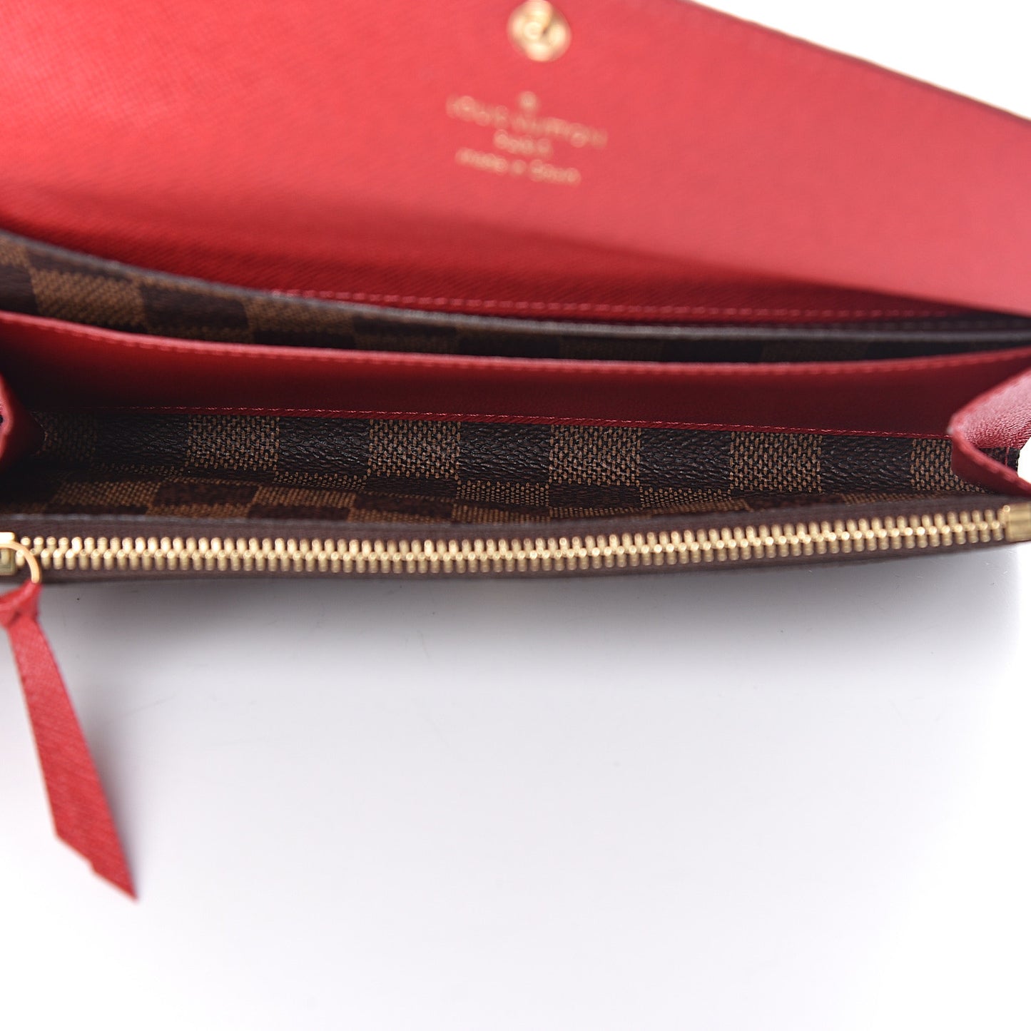 Damier Ebene Emilie Wallet Red