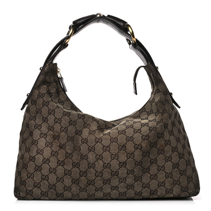 Gucci Monogram Medium Horsebit Chain Hobo Dark Brown 1 of 26