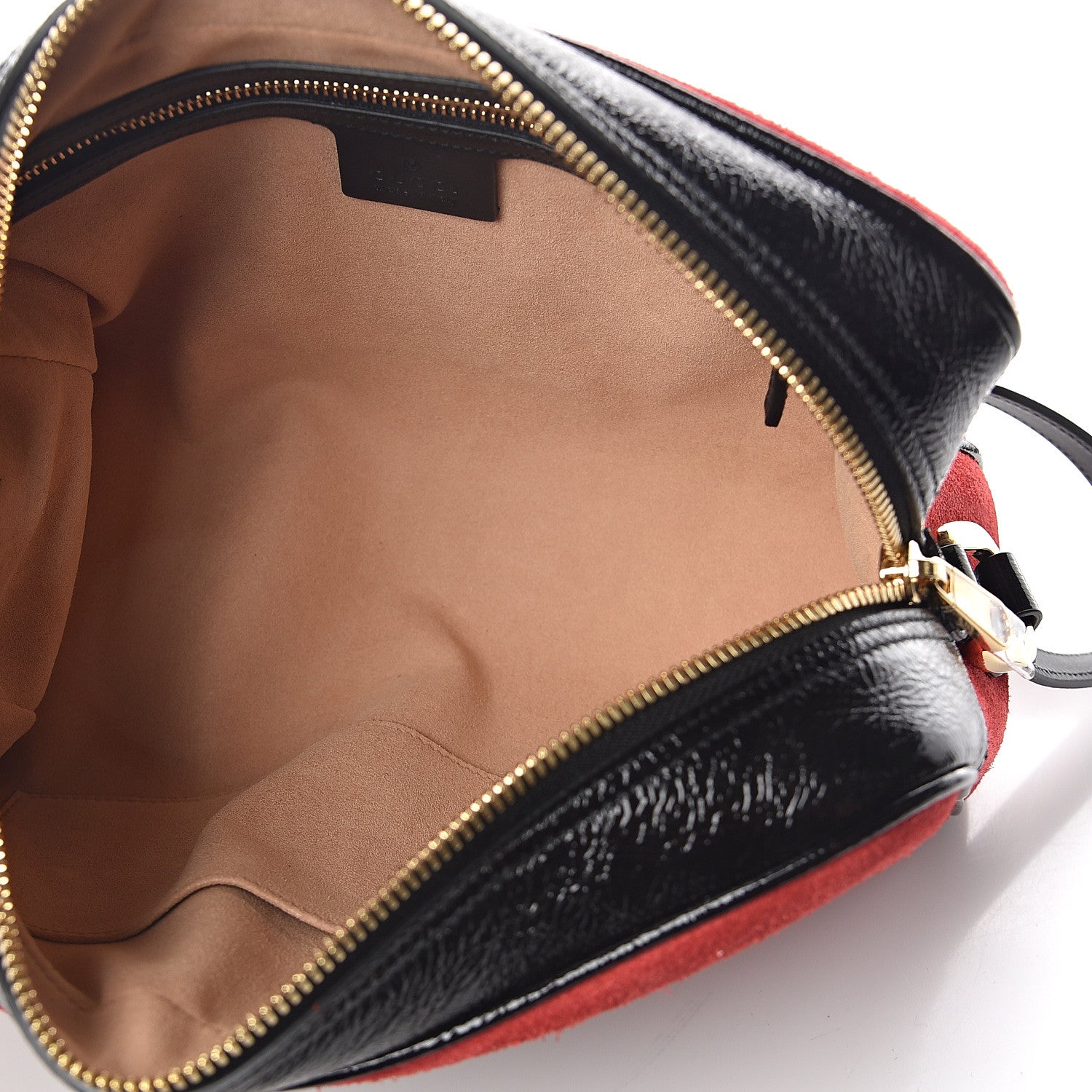 Gucci Suede Patent Web Small Ophidia Shoulder Bag Hibiscus Red Black 4 of 8