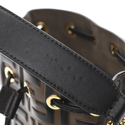 Fendi Vitello Liberty F is Fendi Bi-Color FF 1974 Embossed Mini Mon Tresor Bucket Bag Maya Black 13 of 13