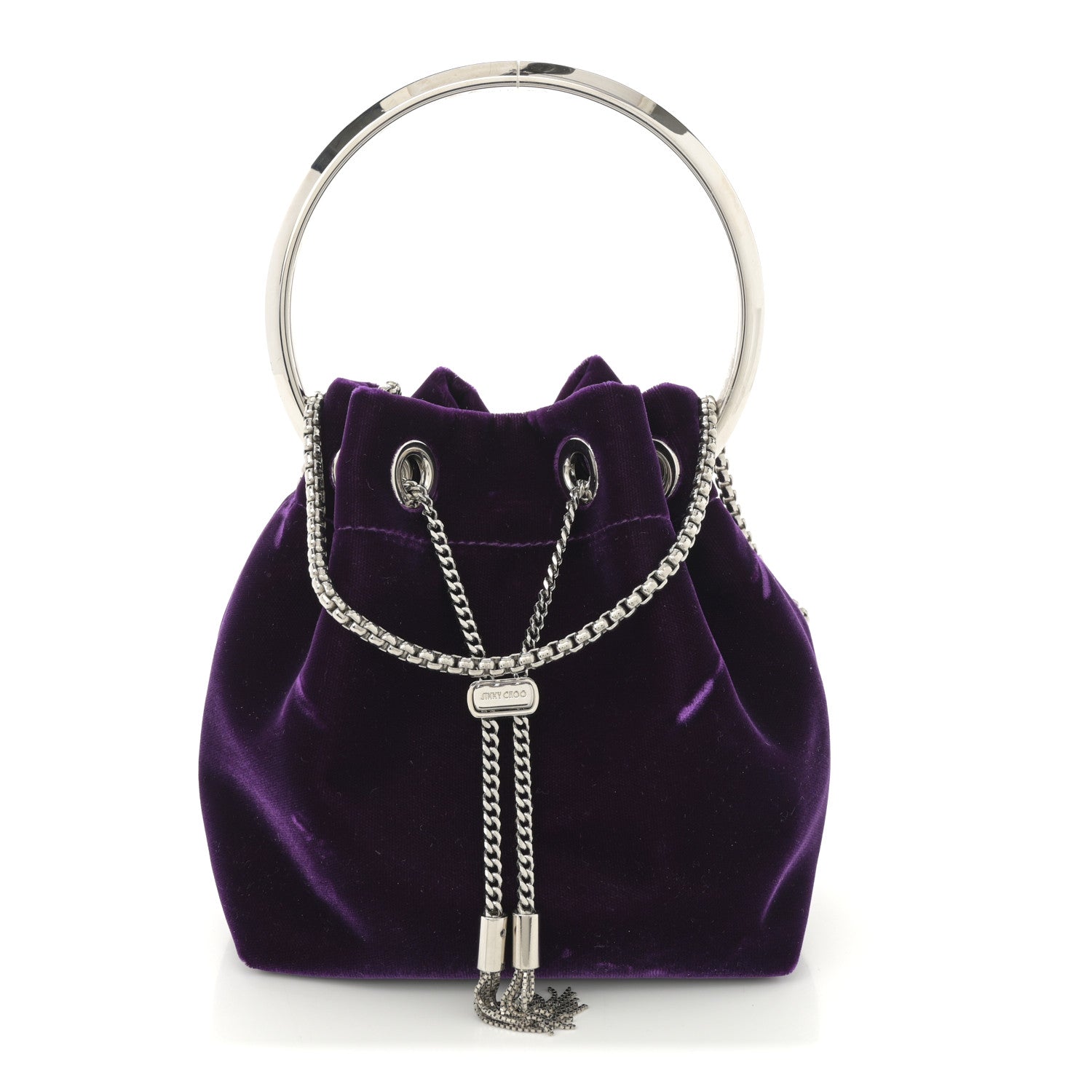 Jimmy Choo Velvet Bon Bon Bag Acai 1 of 9